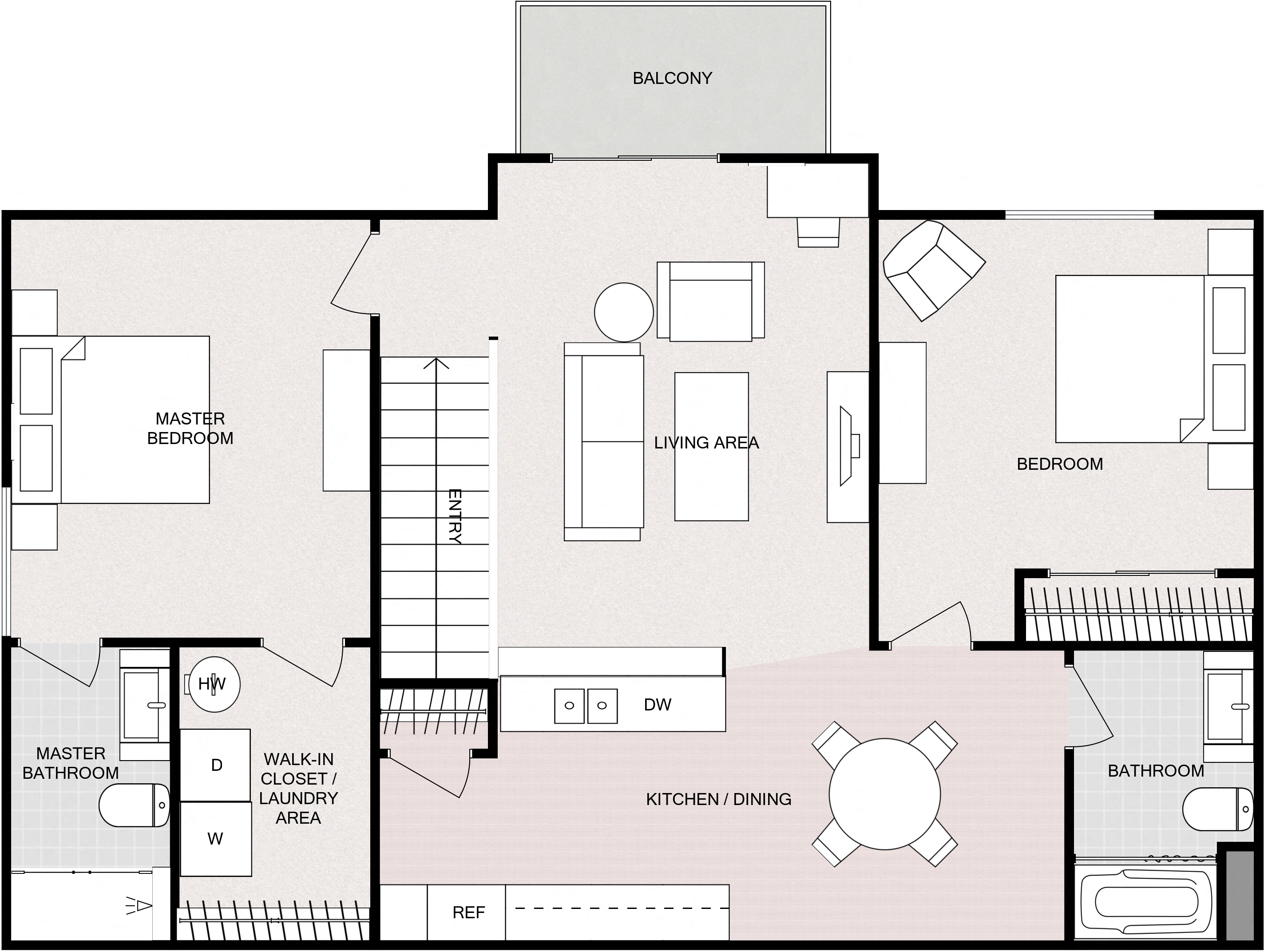 2 Bedroom 2 Bathroom Split